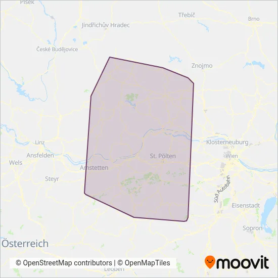 NÖVOG (Rail) coverage area map