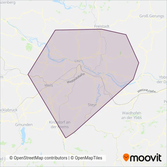 Wilhelm Welser Verkehrsbetriebe GmbH coverage area map