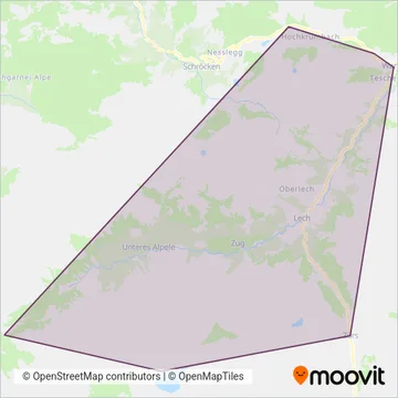 Ortsbus Lech (Gemeinde Lech) coverage area map