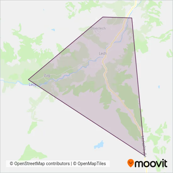 Ortsbus Lech (Gemeinde Lech) coverage area map