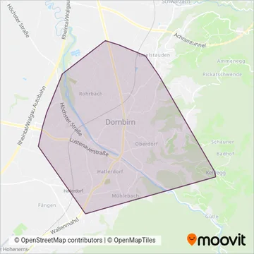 Stadtbus Dornbirn coverage area map
