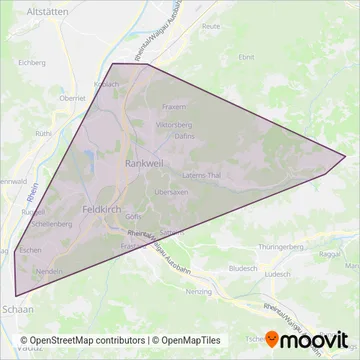 Landbus Oberes Rheintal coverage area map