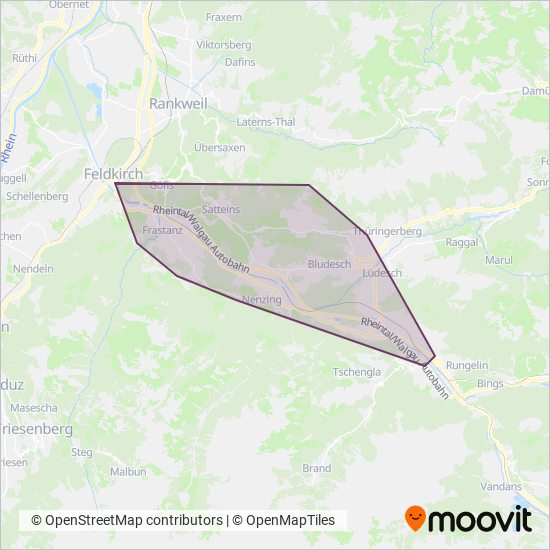 Landbus Walgau coverage area map