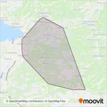 Landbus Bregenzerwald coverage area map