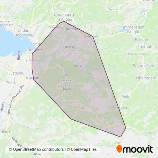 Landbus Bregenzerwald coverage area map
