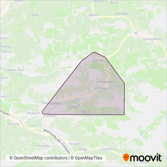 Landbus Großes Walsertal coverage area map