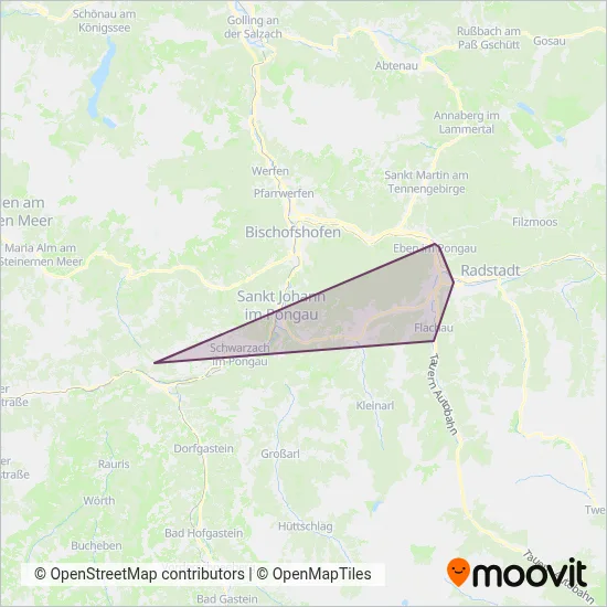 Snow Space Salzburg Bergbahnen AG coverage area map