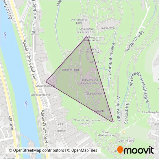 Graz Linien (Funicular) coverage area map