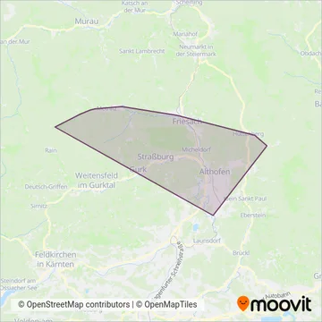 Kärnten Bus - Althofen coverage area map