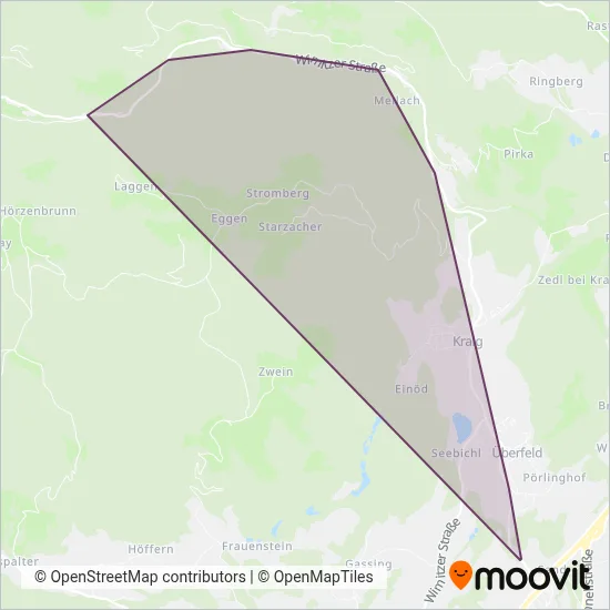 Kärnten Bus - 632 coverage area map