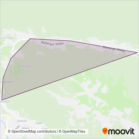Kärnten Bus - 270 coverage area map