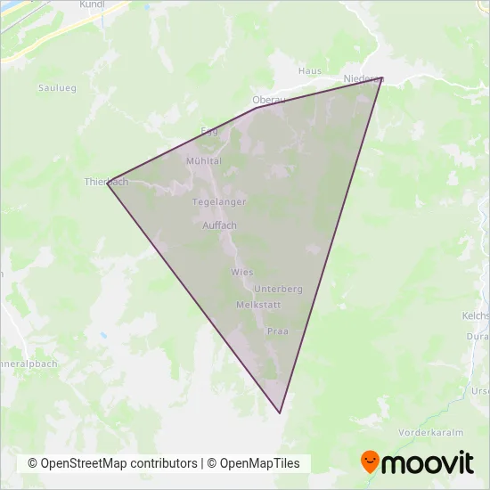 Wildschönauer-Verkehrs-Betrieb coverage area map