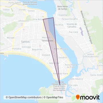 Associação dos Catraieiros (Santos) coverage area map