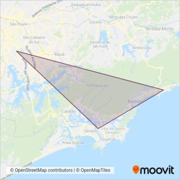 Mapa da área de cobertura da Ultra