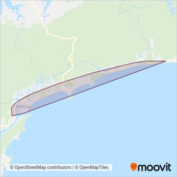Mapa da área de cobertura da City + Bertioga