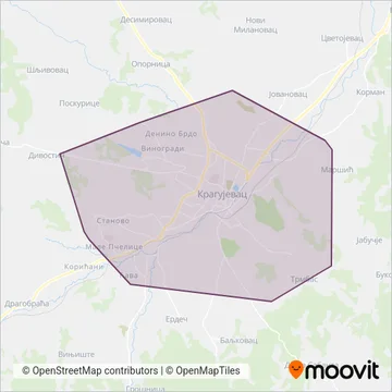Vulović Transport coverage area map