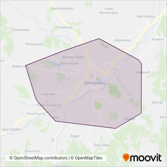 Vulović Transport mapa pokrivenosti