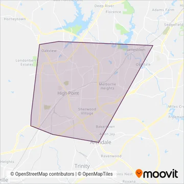 High Point Transit coverage area map