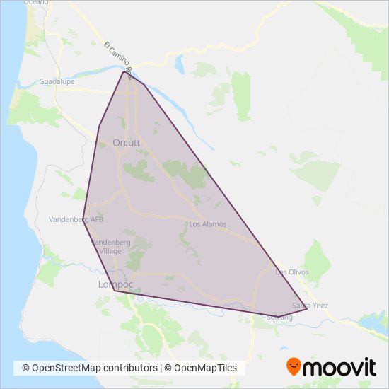 Santa Maria Regional Transit coverage area map