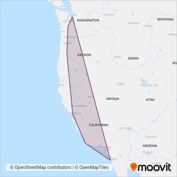 Amtrak coverage area map