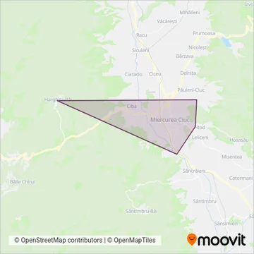 Miercurea Ciuc - Csíki Trans coverage area map