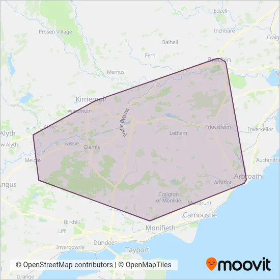 J P Minibus coverage area map