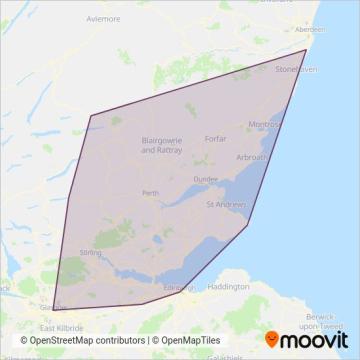 Stagecoach East Scotland coverage area map