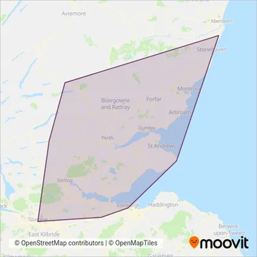 Stagecoach East Scotland coverage area map