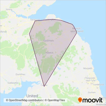 Borders Buses coverage area map
