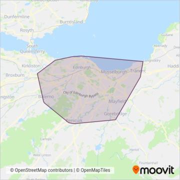 Lothian Buses coverage area map