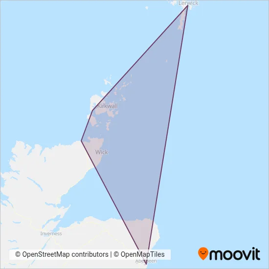 Northlink Ferries coverage area map