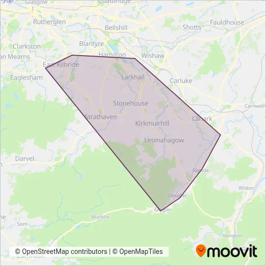 Whitelaw Coaches coverage area map