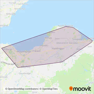 East Coast Buses coverage area map