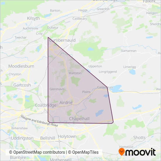 McNairn's Coaches coverage area map