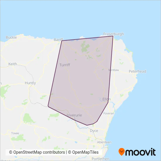 Watermill Coaches coverage area map