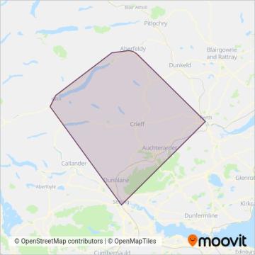 Dochertys Midland Coaches coverage area map