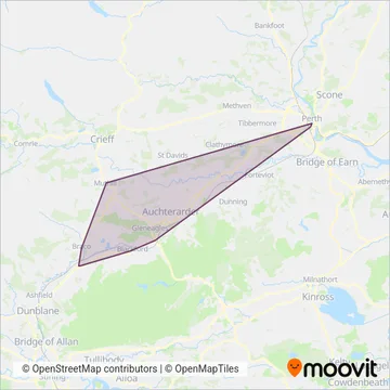 Dochertys Midland Coaches coverage area map