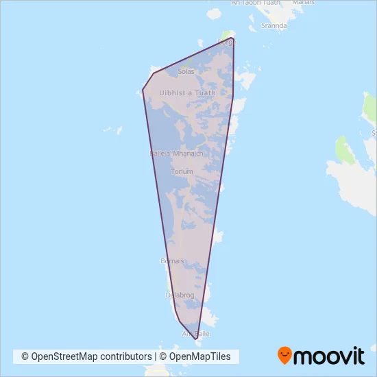 D A Travel coverage area map