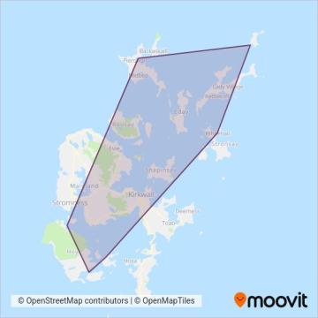 Orkney Ferries coverage area map