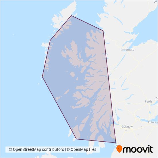 Caledonian MacBrayne coverage area map