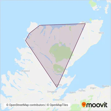 The Durness Bus coverage area map
