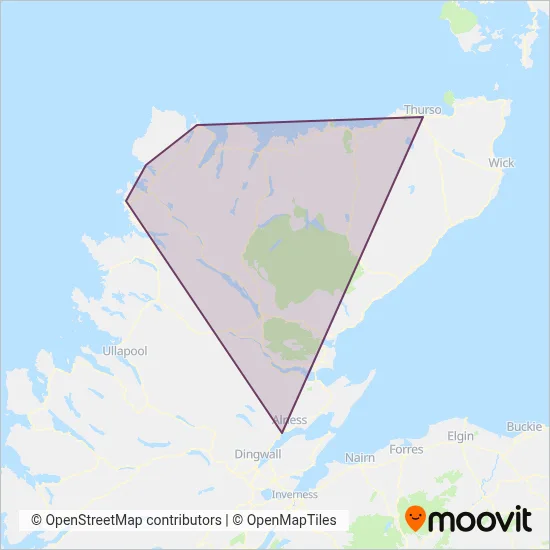 The Durness Bus coverage area map