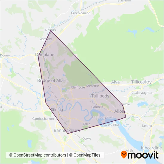 Hunters Executive Coaches coverage area map