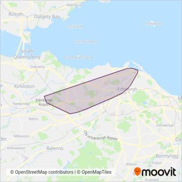 Edinburgh Trams coverage area map