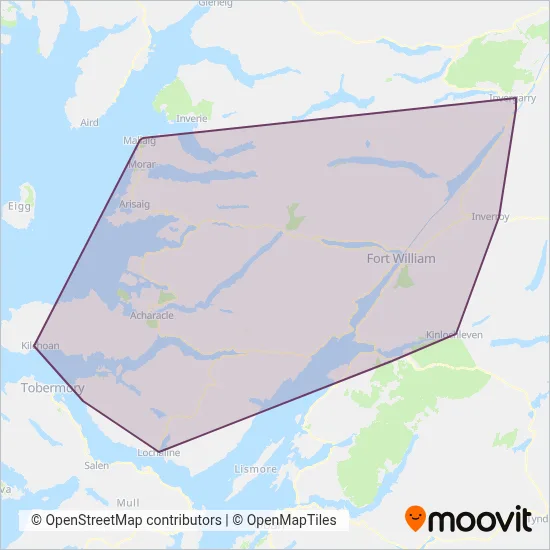 Shiel Buses coverage area map