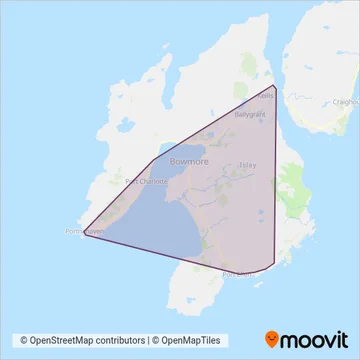 Islay Coaches coverage area map