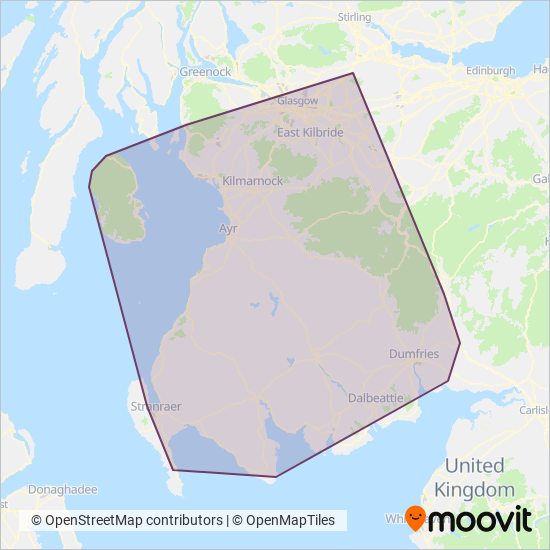 Stagecoach West Scotland coverage area map
