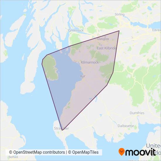 Stagecoach West Scotland coverage area map