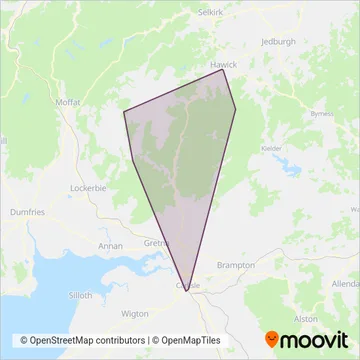 Telford's Coaches coverage area map