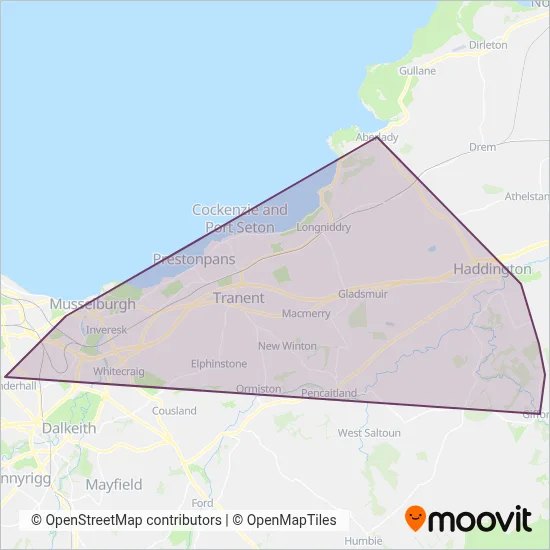 Prentice Coaches coverage area map